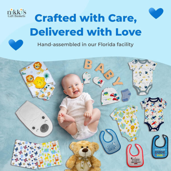 Joyful Arrival Deluxe Baby Girl Gift Basket | 20-Piece Newborn Baby Girl Gift Set | Baby Gift for Expecting Moms and Gender Reveals | New Baby Gift Basket | Baby Gift Set - Pink | Nikki's Gift Baskets