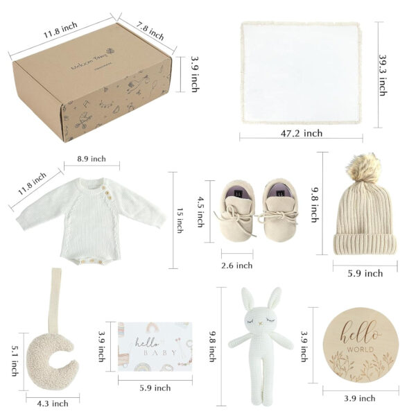 meloom Baby Gift Set, Baby Boy Newborn Gifts Box, Boho Gender Neutral Unisex Baby Essentials, Baby Shower Gifts for New Moms, New Baby Gifts for Boys, Personalized Gift Basket for New Babies
