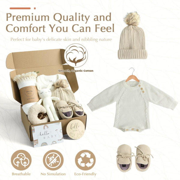 meloom Baby Gift Set, Baby Boy Newborn Gifts Box, Boho Gender Neutral Unisex Baby Essentials, Baby Shower Gifts for New Moms, New Baby Gifts for Boys, Personalized Gift Basket for New Babies