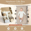meloom Baby Gift Set, Baby Boy Newborn Gifts Box, Boho Gender Neutral Unisex Baby Essentials, Baby Shower Gifts for New Moms, New Baby Gifts for Boys, Personalized Gift Basket for New Babies