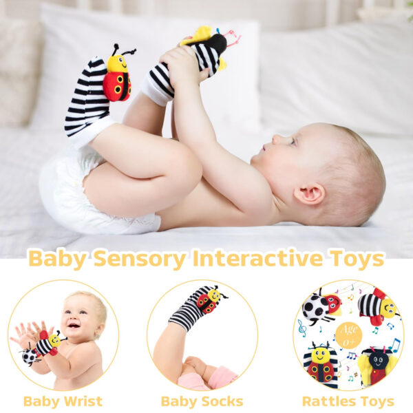 Baby Gift Set, Baby Shower Gifts, Black and White High Contrast Baby Toys 0-6 Months for Newborn Essentials Infant Rattle Socks Elephant Toys Blanket Onesies Baby Gift Basket for Girls Boys