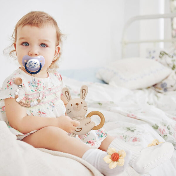 Baby Girl Gifts, for Girls,Newborn Essentials Baby Girl Basket,Wooden Baby Gift Basket Swaddle Blanket Rattle Toy Headband Bow Infant