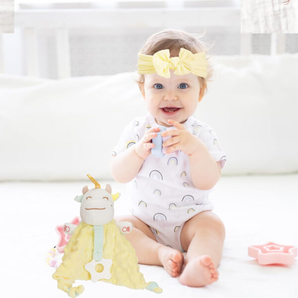 Baby Girl Gifts, for Girls,Newborn Essentials Baby Girl Basket,Wooden Baby Gift Basket Swaddle Blanket Rattle Toy Headband Bow Infant