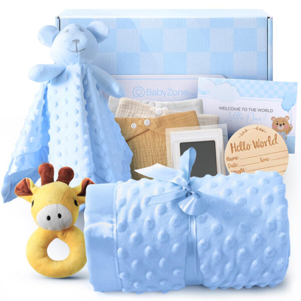 Baby Shower Gifts for Girls - Premium 10-Piece Baby Bundle | Baby Girl Gifts & Baby Gifts for Girls Newborn 0-6 Months | Keepsake Set with Blanket, Bibs, Lovey, Rattle & More