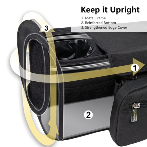 TOPDesign Universal Baby Stroller Organizer, Stroller Caddy with Detachable Mesh Bag & Heightened Insulated Cup Holders & Non-Slip Secure Hooks Accessories, Fits Most Strollers (Pink)