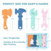 TYRY.HU Baby Teething Toys for Babies 0-6 Months 6-12 Months, BPA Free Silicone Baby Molar Teether Chew Toys, Hammer Wrench Spanner Pliers for Boys Girls, Soft-Textured, Easy to Hold & Clean, 4 Packs