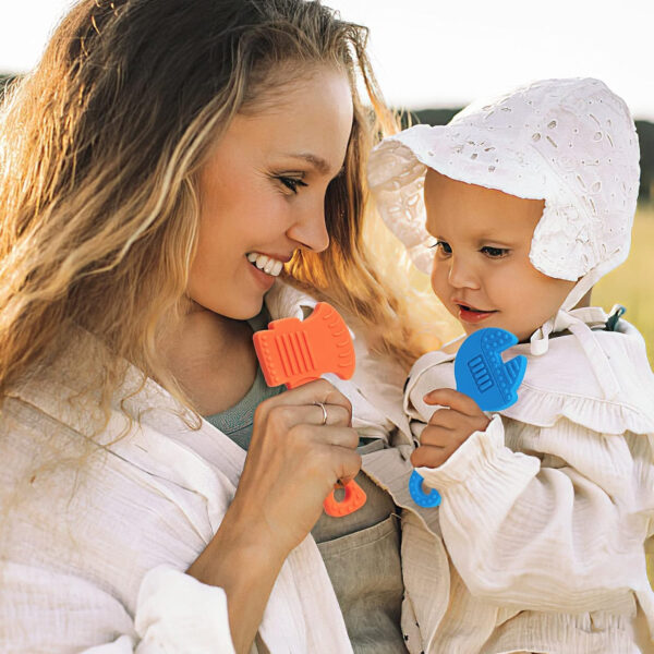 TYRY.HU Baby Teething Toys for Babies 0-6 Months 6-12 Months, BPA Free Silicone Baby Molar Teether Chew Toys, Hammer Wrench Spanner Pliers for Boys Girls, Soft-Textured, Easy to Hold & Clean, 4 Packs