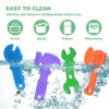 TYRY.HU Baby Teething Toys for Babies 0-6 Months 6-12 Months, BPA Free Silicone Baby Molar Teether Chew Toys, Hammer Wrench Spanner Pliers for Boys Girls, Soft-Textured, Easy to Hold & Clean, 4 Packs