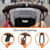 Baby Uma Stroller Hooks for Bags (2 Pack) - Universal Stroller Clips and Hooks, Non-Slip with One-Hand Opening, 11 lb Weight Capacity, Baby Travel Essential
