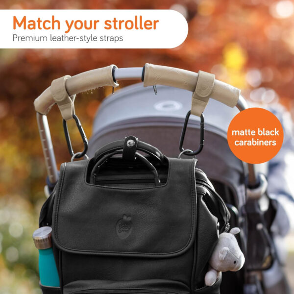 Baby Uma Stroller Hooks for Bags (2 Pack) - Universal Stroller Clips and Hooks, Non-Slip with One-Hand Opening, 11 lb Weight Capacity, Baby Travel Essential