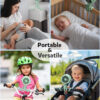 AMACOOL Baby Stroller Fan, Rechargeable Portable Clip on Fan, 17H Cooling with 5 Speeds, LED Display, 360°Rotate Personal Cooling Fans for Car Seat, Crib, Travel, Camping, Gifts for New Parents