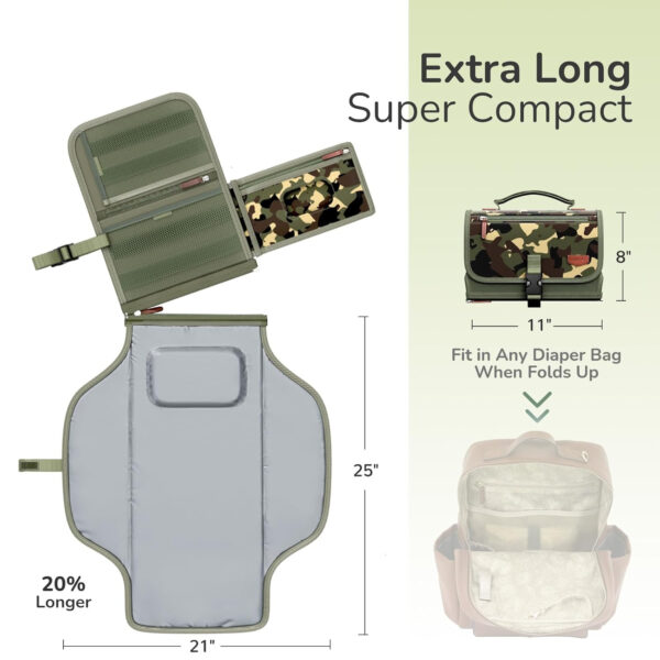 Portable Diaper Changing Pad for Baby, Detachable Travel Changing Pad with Baby Wipes Pocket, Gifts for Baby Shower, Newborn Girls and Boys (Grey)