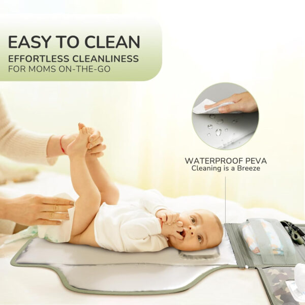 Portable Diaper Changing Pad for Baby, Detachable Travel Changing Pad with Baby Wipes Pocket, Gifts for Baby Shower, Newborn Girls and Boys (Grey)