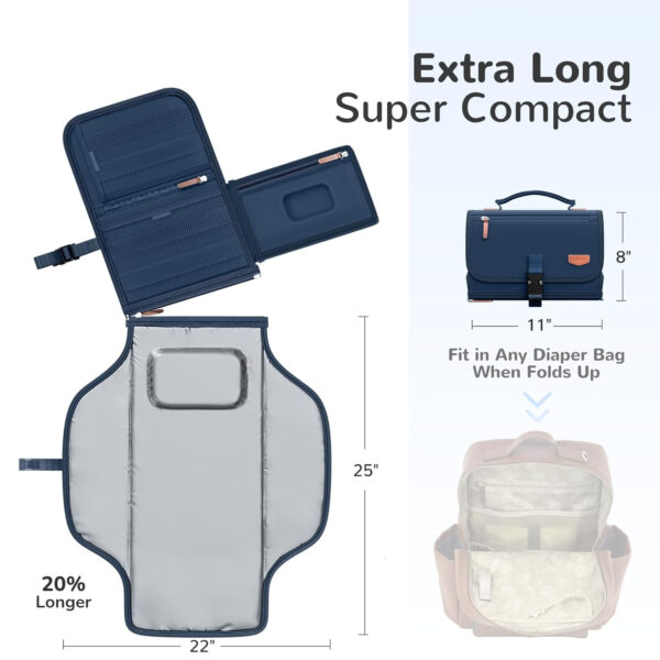 Portable Diaper Changing Pad for Baby, Detachable Travel Changing Pad with Baby Wipes Pocket, Gifts for Baby Shower, Newborn Girls and Boys (Grey)