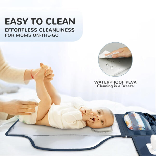Portable Diaper Changing Pad for Baby, Detachable Travel Changing Pad with Baby Wipes Pocket, Gifts for Baby Shower, Newborn Girls and Boys (Grey)