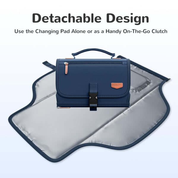 Portable Diaper Changing Pad for Baby, Detachable Travel Changing Pad with Baby Wipes Pocket, Gifts for Baby Shower, Newborn Girls and Boys (Grey)