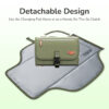 Portable Diaper Changing Pad for Baby, Detachable Travel Changing Pad with Baby Wipes Pocket, Gifts for Baby Shower, Newborn Girls and Boys (Grey)