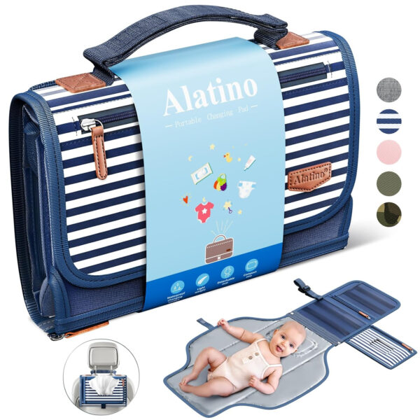 Portable Diaper Changing Pad for Baby, Detachable Travel Changing Pad with Baby Wipes Pocket, Gifts for Baby Shower, Newborn Girls and Boys (Grey)