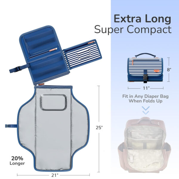 Portable Diaper Changing Pad for Baby, Detachable Travel Changing Pad with Baby Wipes Pocket, Gifts for Baby Shower, Newborn Girls and Boys (Grey)