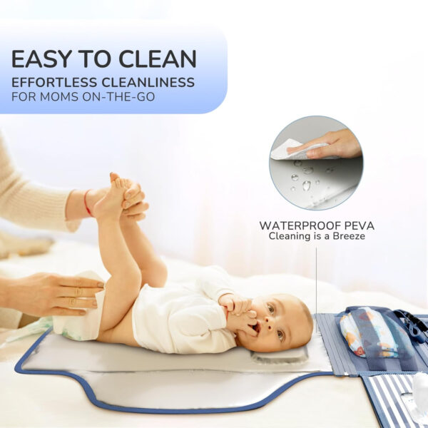 Portable Diaper Changing Pad for Baby, Detachable Travel Changing Pad with Baby Wipes Pocket, Gifts for Baby Shower, Newborn Girls and Boys (Grey)