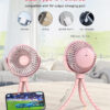 Stroller Fan Clip on for Baby, 4000mAh Rechargeable Battery Operated, Flexible Tripod, 3 Wind Speed, 360° Rotatable, Small Portable Fan for Car Seat Crib Backseat Beach Travel Camping, Pink