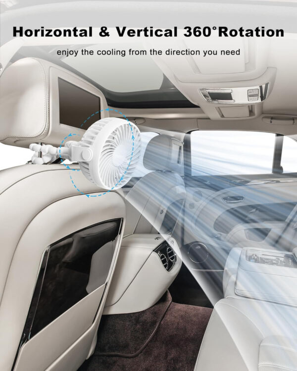 Stroller Fan Clip on for Baby, 4000mAh Rechargeable Battery Operated, Flexible Tripod, 3 Wind Speed, 360° Rotatable, Small Portable Fan for Car Seat Crib Backseat Beach Travel Camping, Pink