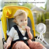 Stroller Fan Clip on for Baby, 4000mAh Rechargeable Battery Operated, Flexible Tripod, 3 Wind Speed, 360° Rotatable, Small Portable Fan for Car Seat Crib Backseat Beach Travel Camping, Pink