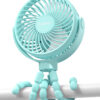 Stroller Fan Clip on for Baby, 4000mAh Rechargeable Battery Operated, Flexible Tripod, 3 Wind Speed, 360° Rotatable, Small Portable Fan for Car Seat Crib Backseat Beach Travel Camping, Pink