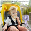 Stroller Fan Clip on for Baby, 4000mAh Rechargeable Battery Operated, Flexible Tripod, 3 Wind Speed, 360° Rotatable, Small Portable Fan for Car Seat Crib Backseat Beach Travel Camping, Pink
