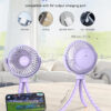 Stroller Fan Clip on for Baby, 4000mAh Rechargeable Battery Operated, Flexible Tripod, 3 Wind Speed, 360° Rotatable, Small Portable Fan for Car Seat Crib Backseat Beach Travel Camping, Pink