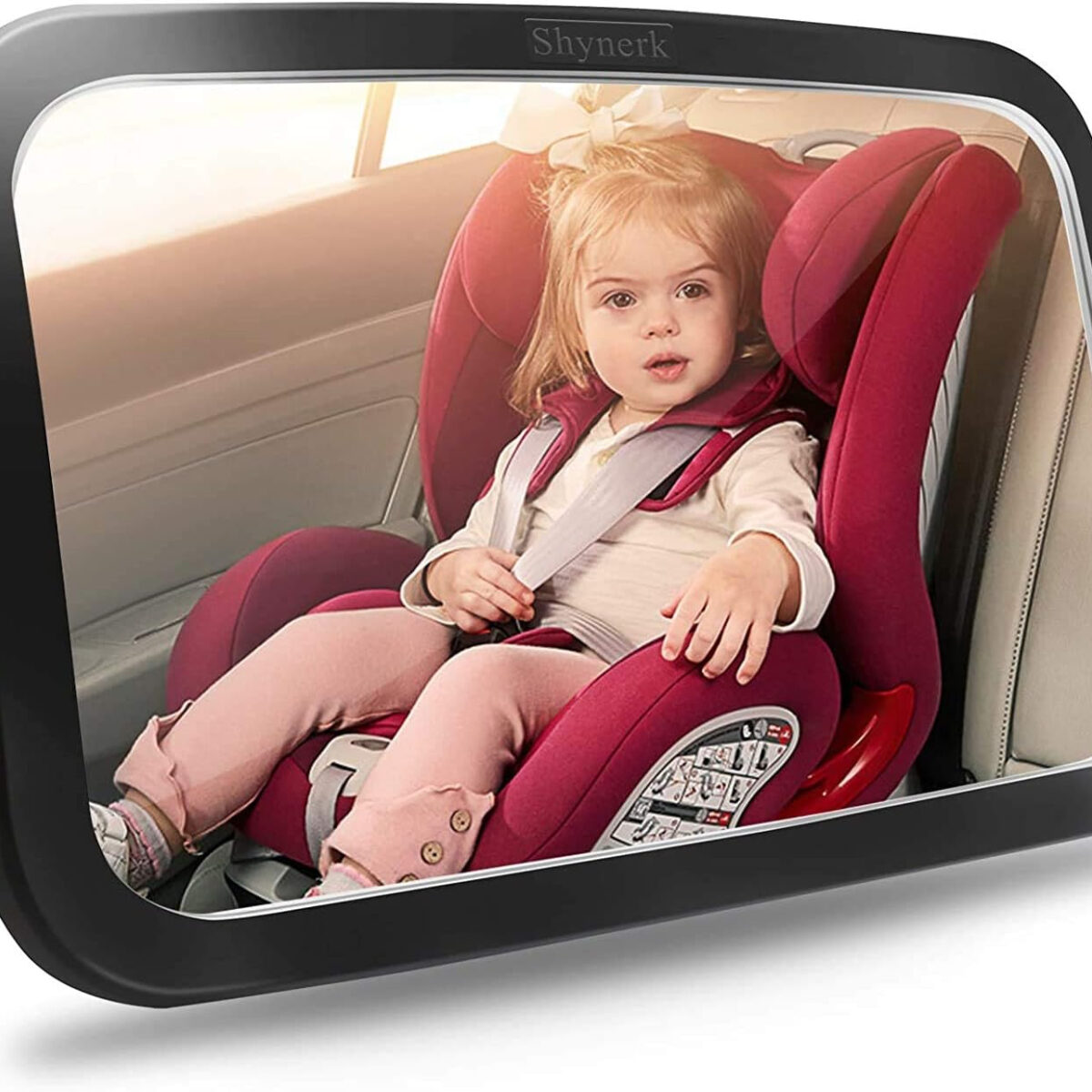 Shynerk Baby Car Mirror, Safety Car Seat Mirror for Rear Facing Infant with Wide Crystal Clear View, Shatterproof, 360° Rotation, Crash Tested and Certified