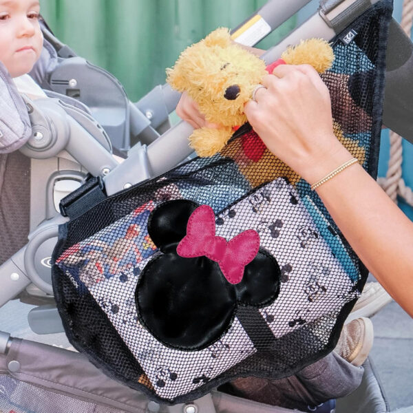 Disney Baby by J.L. Childress Side Sling Cargo Net, Stroller Organizer & Storage, Mickey Black