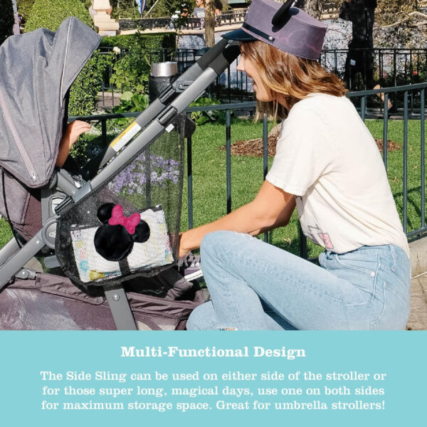 Disney Baby by J.L. Childress Side Sling Cargo Net, Stroller Organizer & Storage, Mickey Black