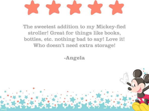 Disney Baby by J.L. Childress Side Sling Cargo Net, Stroller Organizer & Storage, Mickey Black