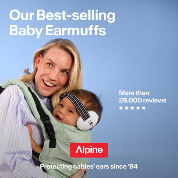 Alpine Muffy Baby Ear Protection for Babies and Toddlers up to 36 Months - CE & ANSI Certified - Noise Reduction Earmuffs - Comfortable Baby Headphones Against Hearing Damage & Improves Sleep - Green