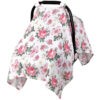 Muslin Carseat Cover for Babies, Metplus Breathable Infant Carseat Cover Lightweight Baby Carrier Cover for Girls Boys, Fit Spring Summer/Hot Days/Warm Weather, Pink Floral
