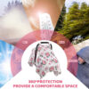 Muslin Carseat Cover for Babies, Metplus Breathable Infant Carseat Cover Lightweight Baby Carrier Cover for Girls Boys, Fit Spring Summer/Hot Days/Warm Weather, Pink Floral