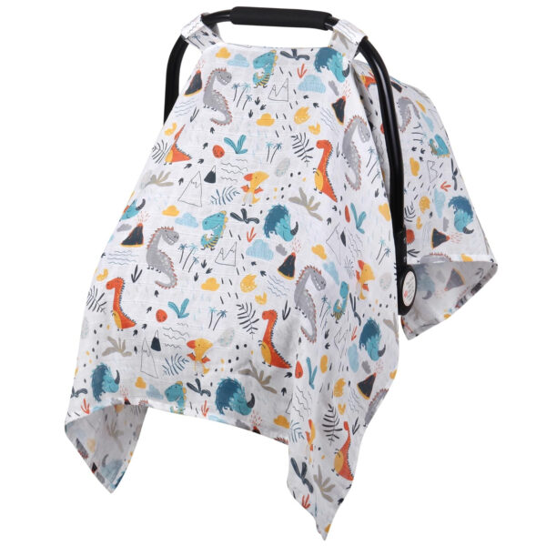 Muslin Carseat Cover for Babies, Metplus Breathable Infant Carseat Cover Lightweight Baby Carrier Cover for Girls Boys, Fit Spring Summer/Hot Days/Warm Weather, Pink Floral