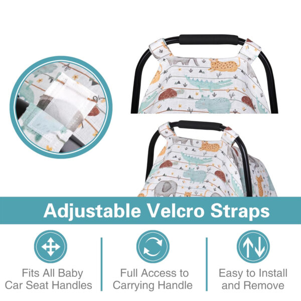 Muslin Carseat Cover for Babies, Metplus Breathable Infant Carseat Cover Lightweight Baby Carrier Cover for Girls Boys, Fit Spring Summer/Hot Days/Warm Weather, Pink Floral