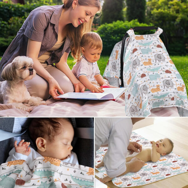 Muslin Carseat Cover for Babies, Metplus Breathable Infant Carseat Cover Lightweight Baby Carrier Cover for Girls Boys, Fit Spring Summer/Hot Days/Warm Weather, Pink Floral