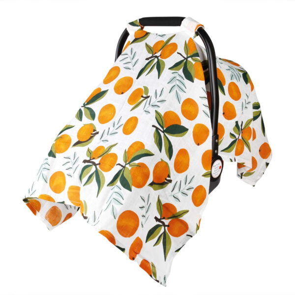 Muslin Carseat Cover for Babies, Metplus Breathable Infant Carseat Cover Lightweight Baby Carrier Cover for Girls Boys, Fit Spring Summer/Hot Days/Warm Weather, Pink Floral