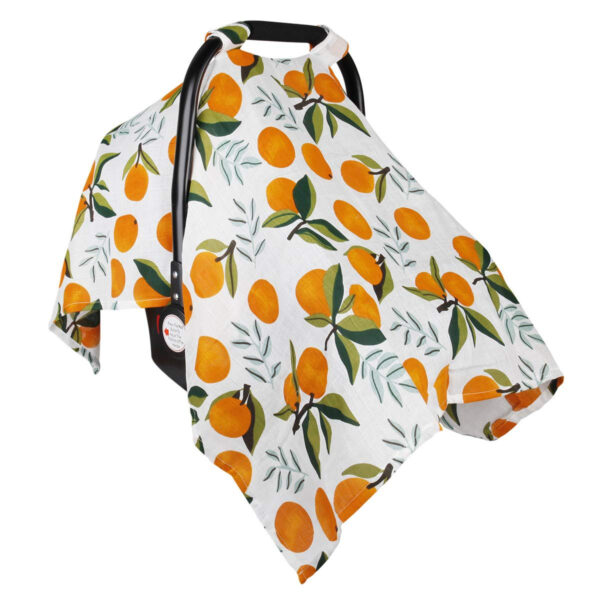 Muslin Carseat Cover for Babies, Metplus Breathable Infant Carseat Cover Lightweight Baby Carrier Cover for Girls Boys, Fit Spring Summer/Hot Days/Warm Weather, Pink Floral