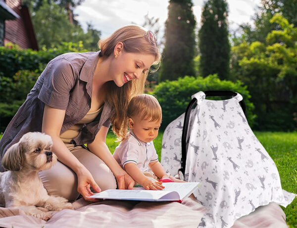 Muslin Carseat Cover for Babies, Metplus Breathable Infant Carseat Cover Lightweight Baby Carrier Cover for Girls Boys, Fit Spring Summer/Hot Days/Warm Weather, Pink Floral