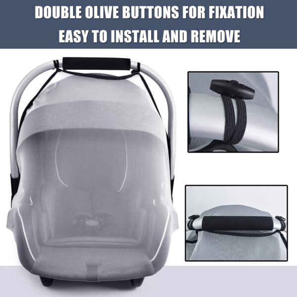 Baby Mosquito Net for Infant Car Seats,Infant Stroller and Bassinets, Carrier,Breathable with Elastic Netting for Easy Fitting, Portable Durable & Long Lasting Infant Insect Shield Netting (White)