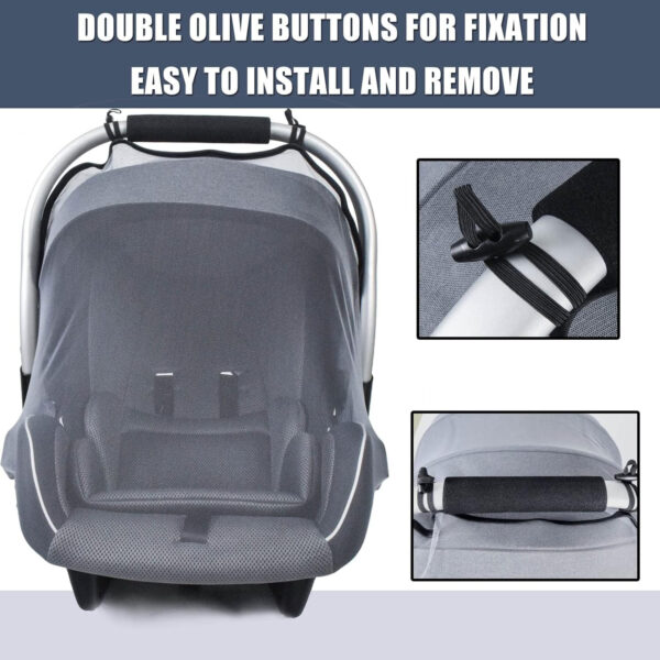 Baby Mosquito Net for Infant Car Seats,Infant Stroller and Bassinets, Carrier,Breathable with Elastic Netting for Easy Fitting, Portable Durable & Long Lasting Infant Insect Shield Netting (White)