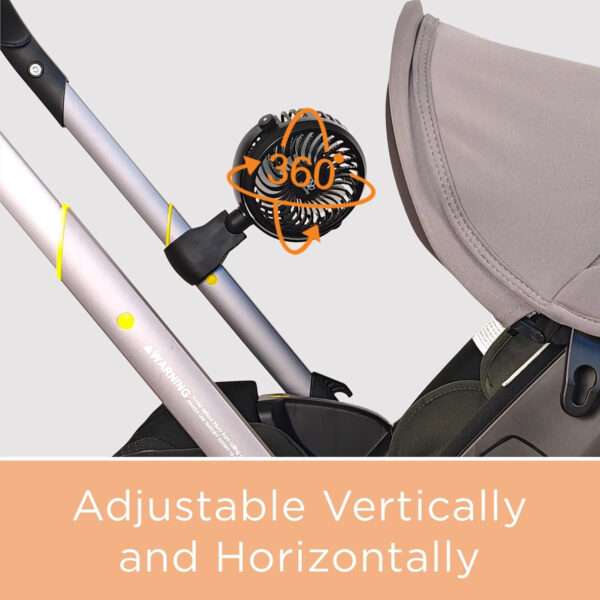 liuliuby Baby Stroller Fan with Clip | Clip On Fan for Baby Car Seat | Portable & Rechargeable with Durable Clamp | Stroller Accessories | Small Cooling USB Chargeable Battery (Jet Black)