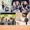 liuliuby Baby Stroller Fan with Clip | Clip On Fan for Baby Car Seat | Portable & Rechargeable with Durable Clamp | Stroller Accessories | Small Cooling USB Chargeable Battery (Jet Black)