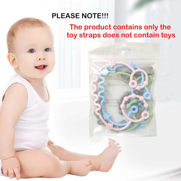 RTMOK Toy Straps for Baby,RTMOK Silicone Setpacifier Clip,Applies to Car Seat Toy,Teether Toy,High Chair,Stroller Accessories,Baby Toy Clips,Cribs,Rocking Chair