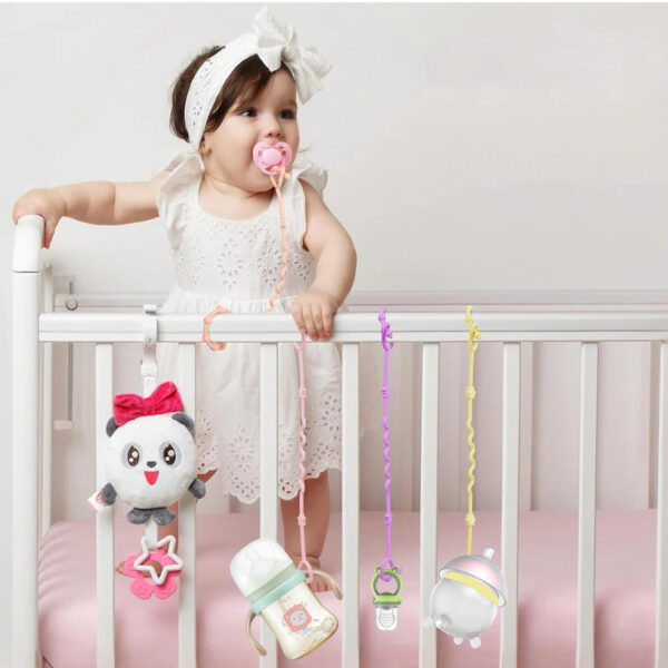 RTMOK Toy Straps for Baby,RTMOK Silicone Setpacifier Clip,Applies to Car Seat Toy,Teether Toy,High Chair,Stroller Accessories,Baby Toy Clips,Cribs,Rocking Chair
