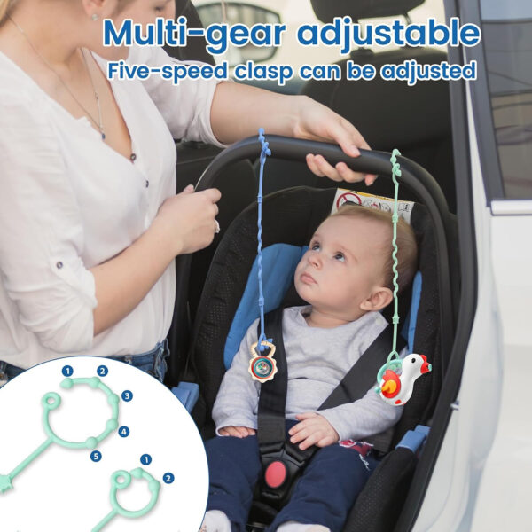 RTMOK Toy Straps for Baby,RTMOK Silicone Setpacifier Clip,Applies to Car Seat Toy,Teether Toy,High Chair,Stroller Accessories,Baby Toy Clips,Cribs,Rocking Chair